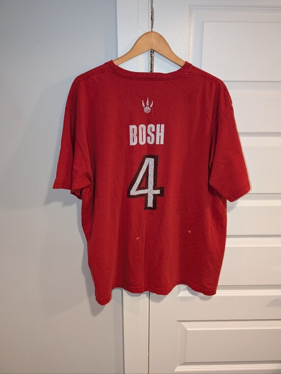 adidas Other - adidas Toronto Raptors NBA Red Chris Bosh #4 Short Sleeve Tee